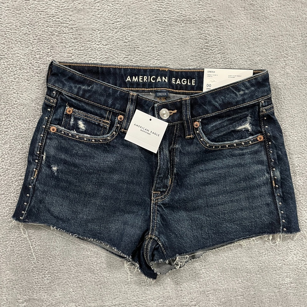 American Eagle Outfitters Women's Perfect Shortie Denim Shorts 00 24W